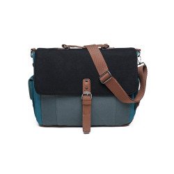 Tri-Color Canvas Messenger Bag